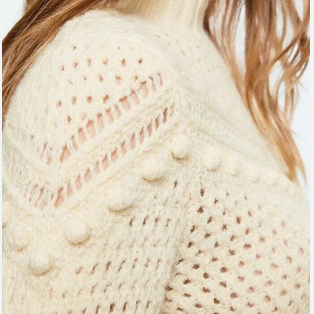 Mango Textured Cream Sweater